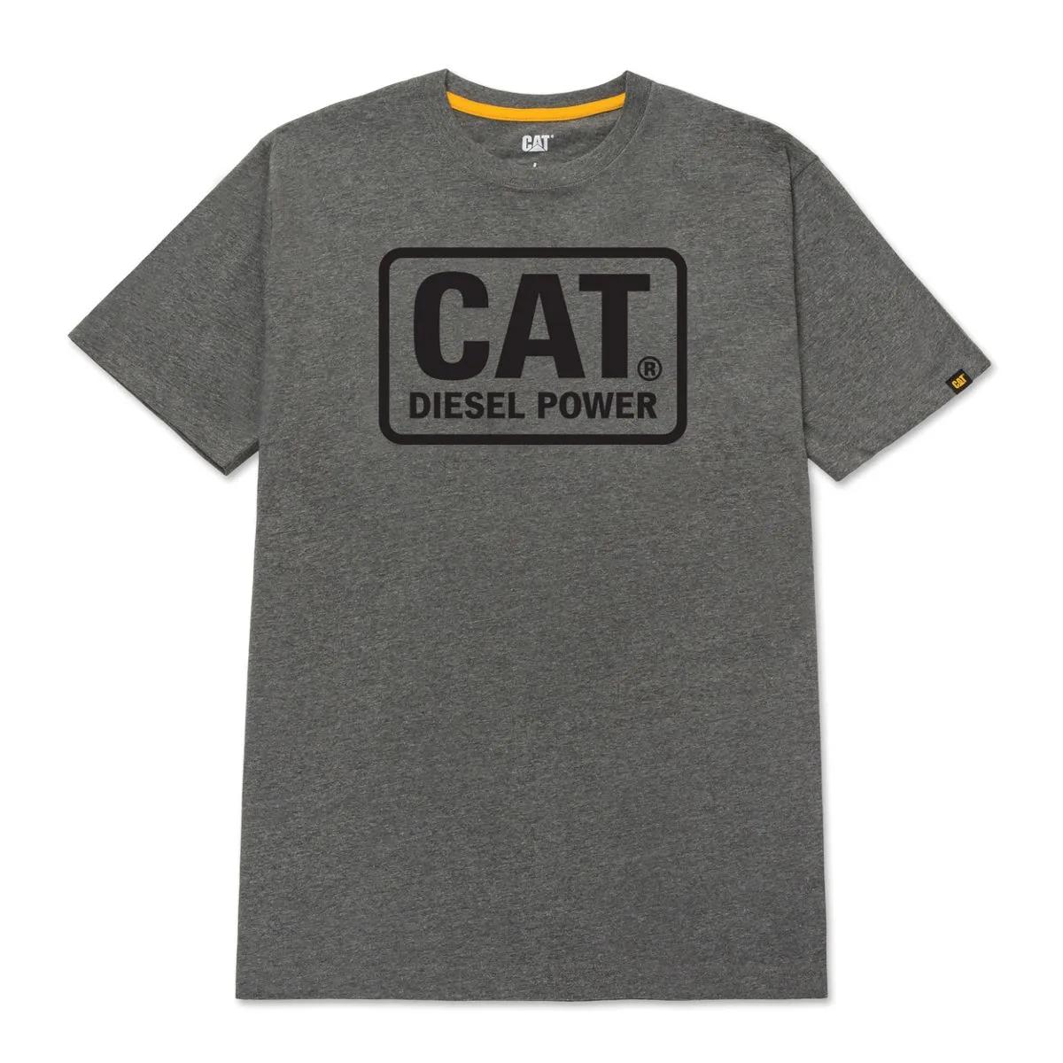 Diesel Power Short Sleeve Tee, Dark Heather Grey/Black, dynamic 1