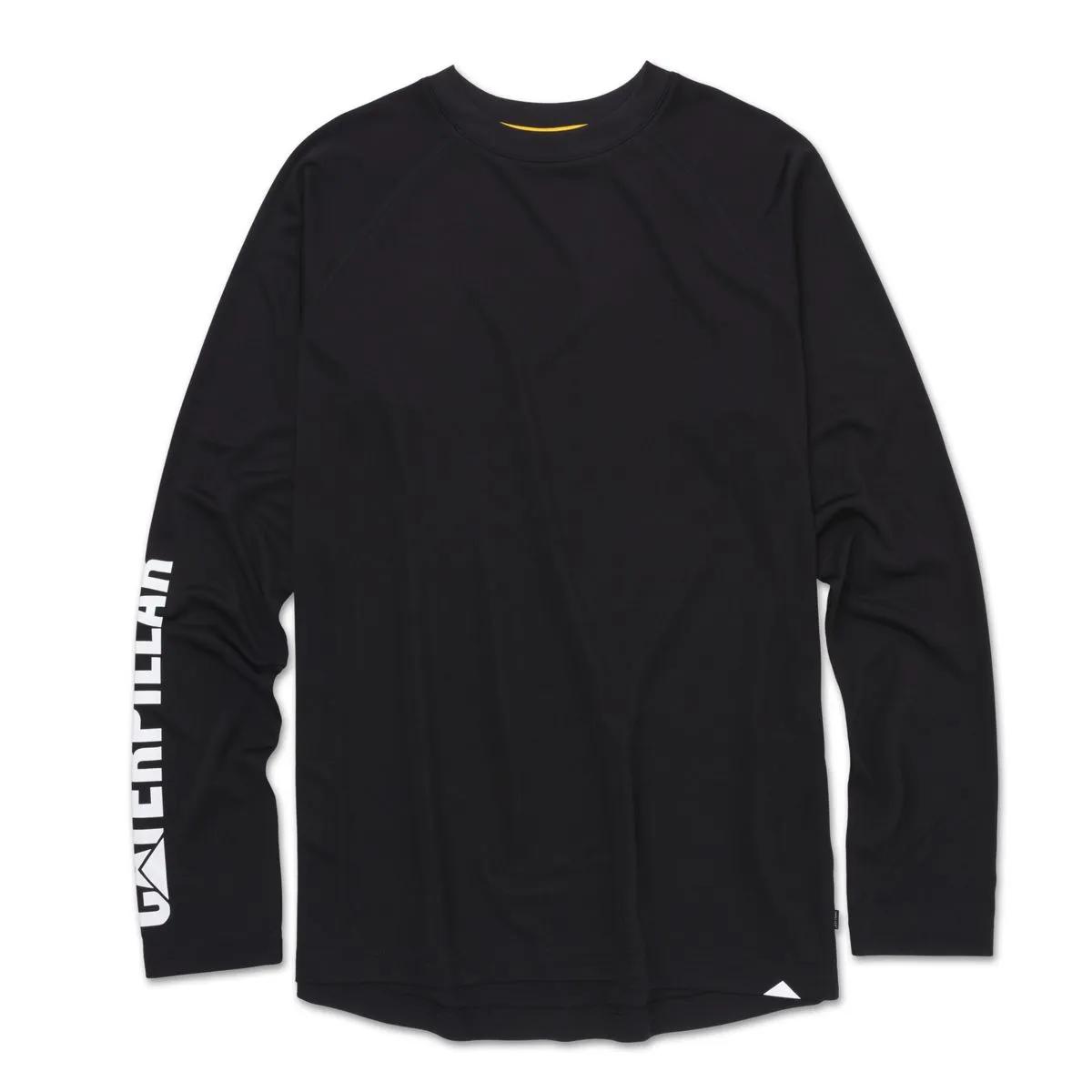 Cooling Long Sleeve Crew Tee, Black, dynamic 1