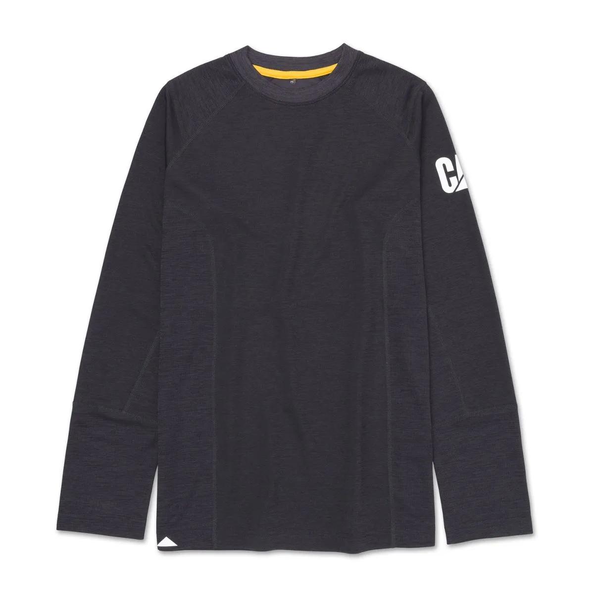 Cooling Long Sleeve Tee, Black Heather, dynamic 1