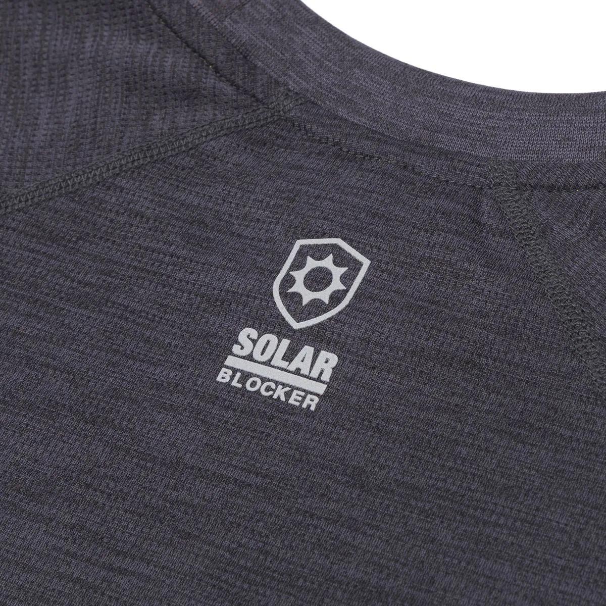 Cooling Long Sleeve Tee, Black Heather, dynamic 7