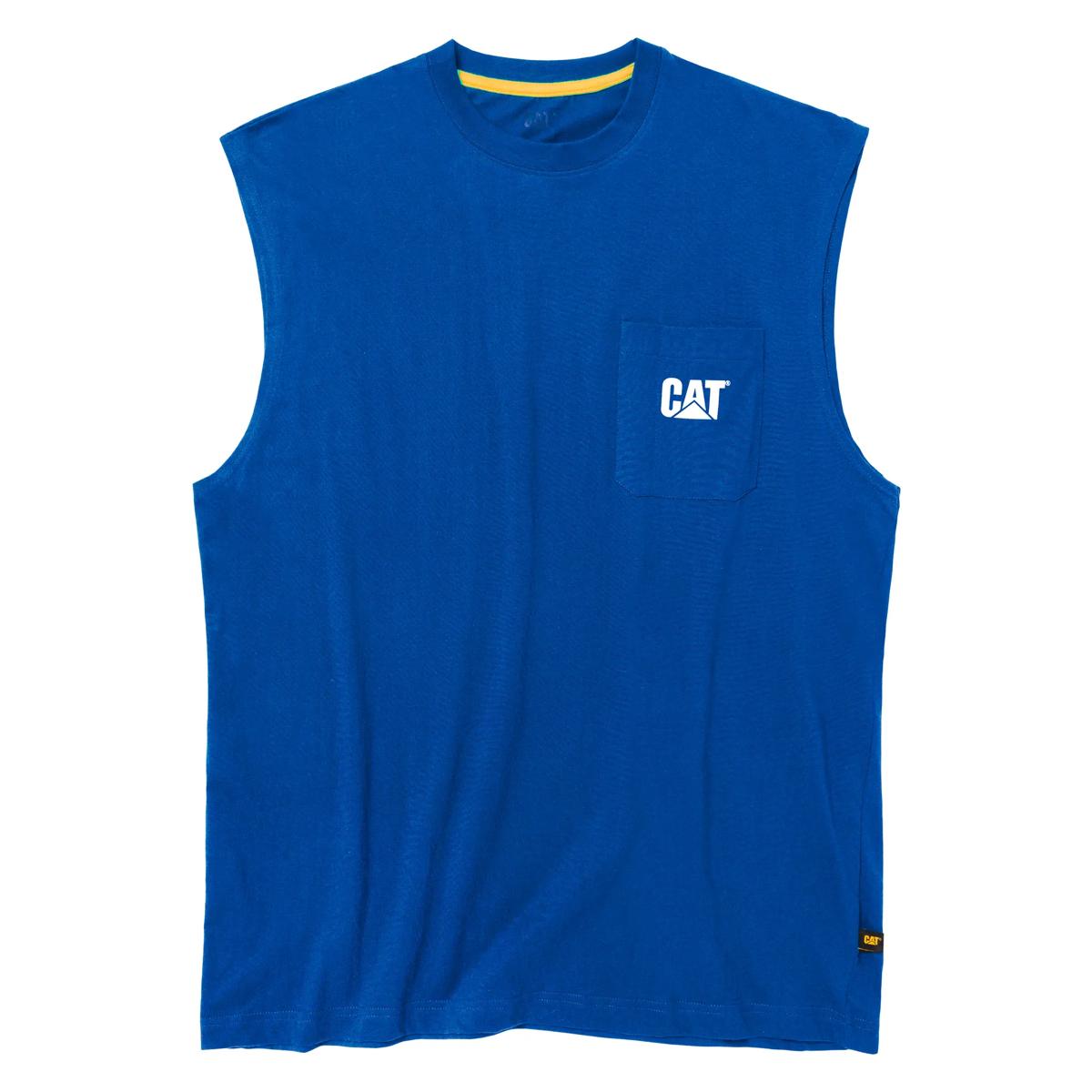 Sleeveless Tough Cut Pocket Tee, Bright Blue, dynamic 1