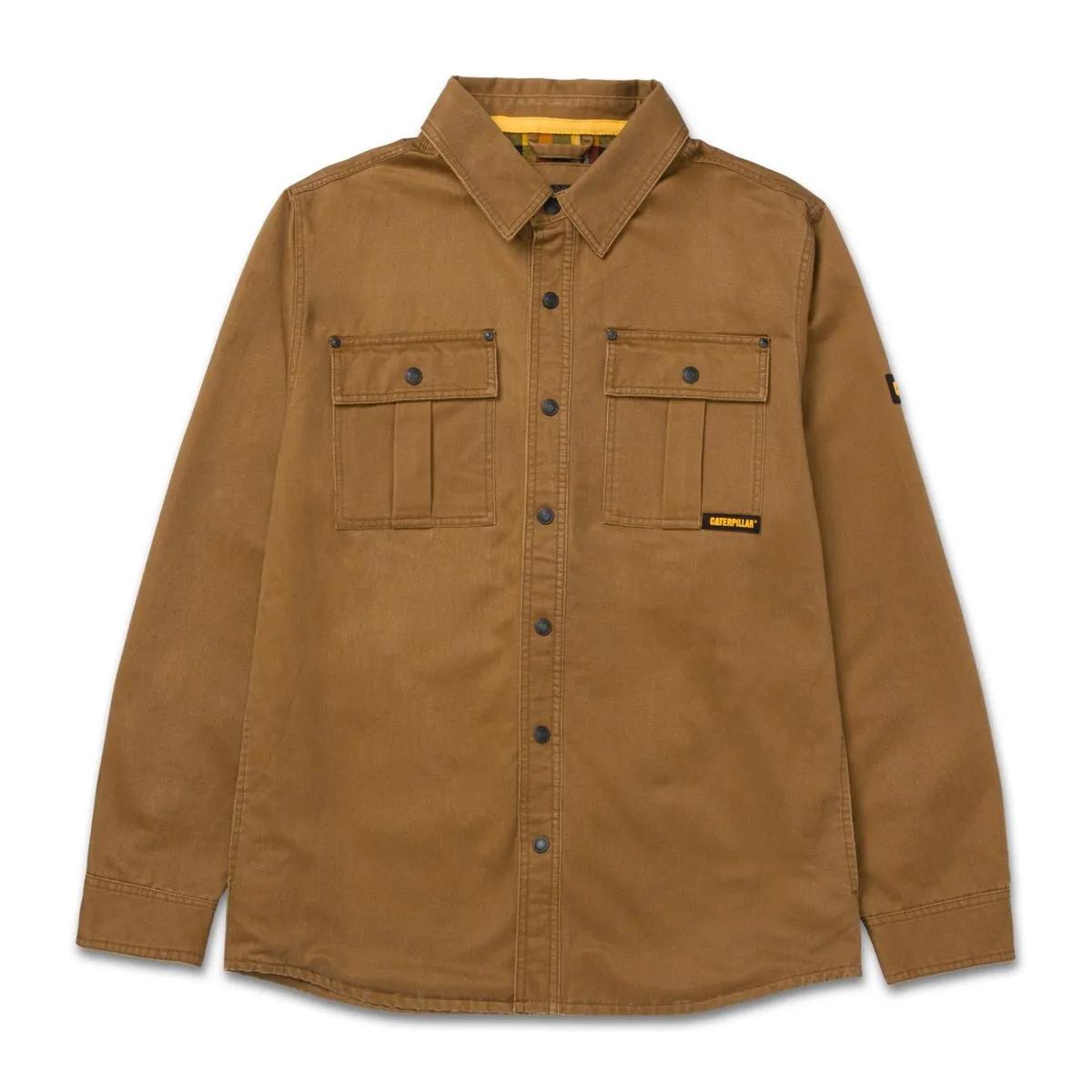 Waxed Cotton Shirt Jacket, Bronze, dynamic 1