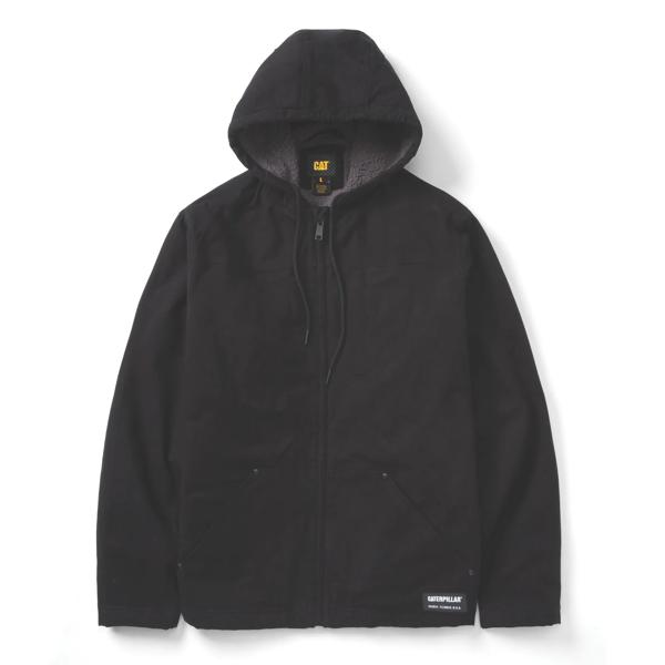 Hooded Sherpa-Lined Jacket, Black, dynamic