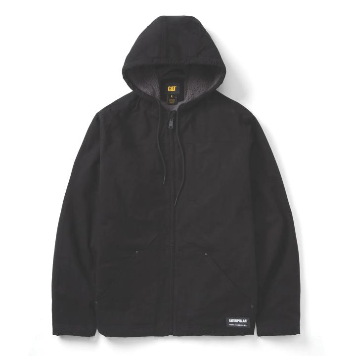 Hooded Sherpa-Lined Jacket, Black, dynamic