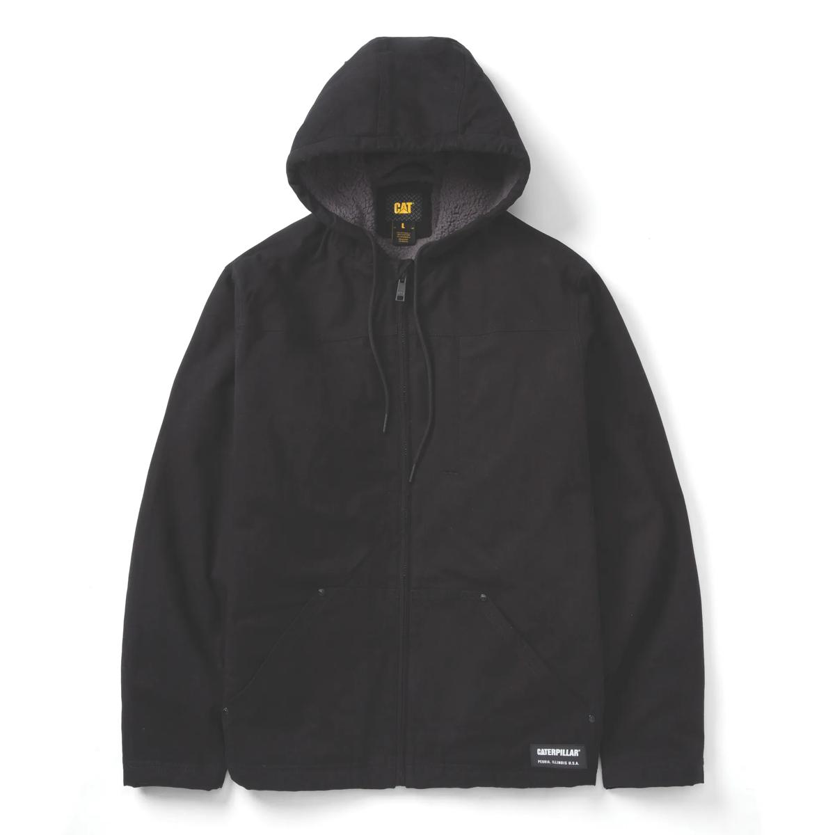 Hooded Sherpa-Lined Jacket, Black, dynamic 1