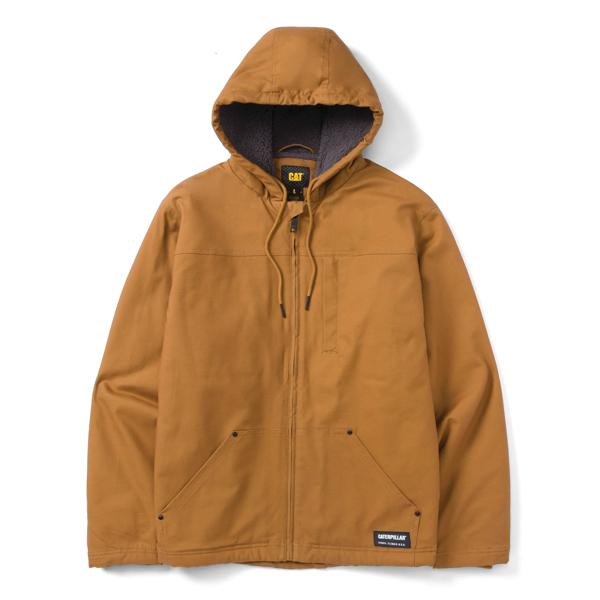 Hooded Sherpa-Lined Jacket, Bronze, dynamic