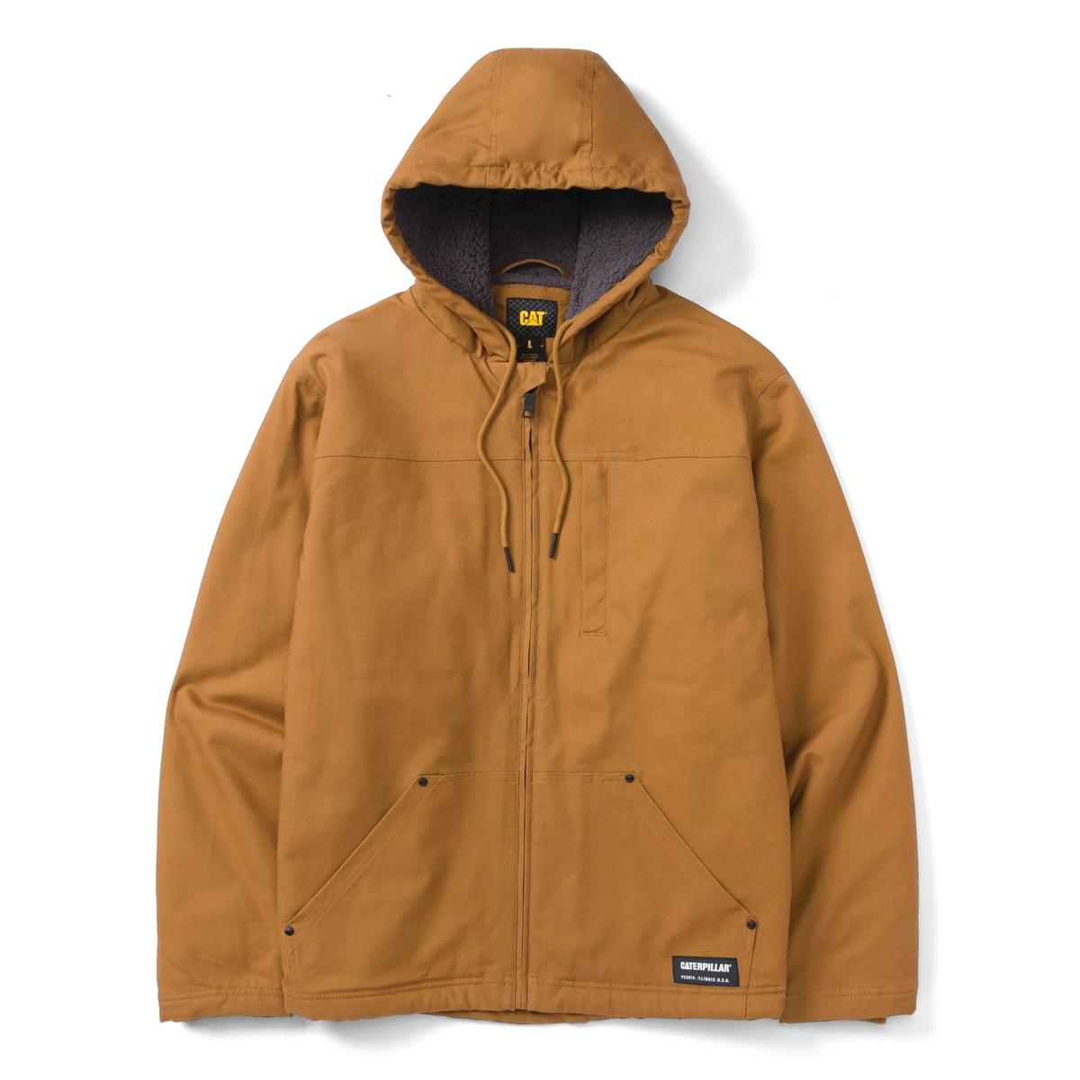 Hooded Sherpa-Lined Jacket, Bronze, dynamic 1