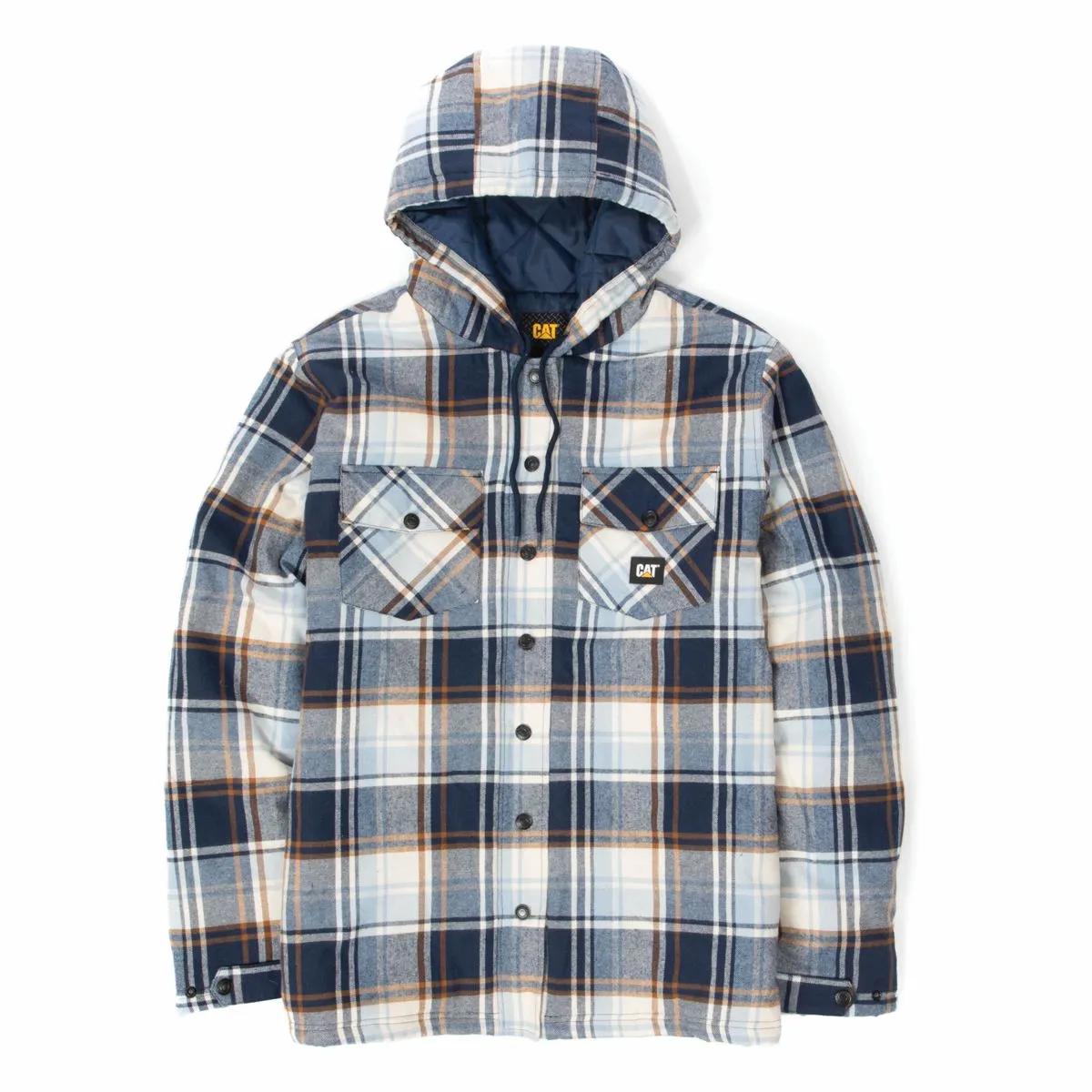 Hooded Flannel Shirt Jacket, Detroit Blue, dynamic 1