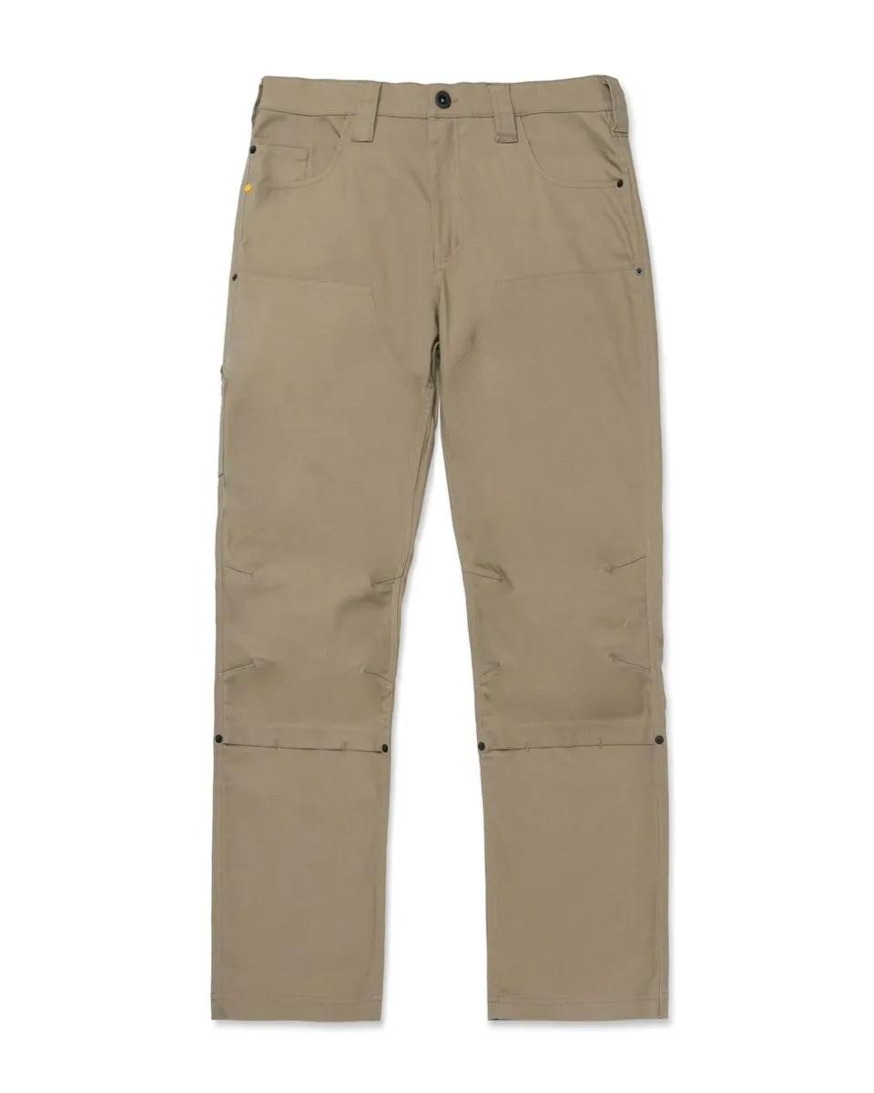 Double Front Stretch Canvas Straight Fit Utility Pant, Khaki, dynamic
