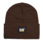 Cat Label Cuff Beanie, Coffee Bean, dynamic 2