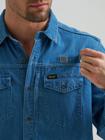 Chaco x Wrangler Long Sleeve Shirt, Mid Wash Denim, dynamic 7