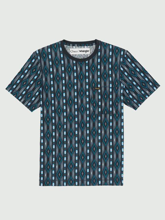 Chaco x Wrangler Pocket Tee, Black Checotah, dynamic
