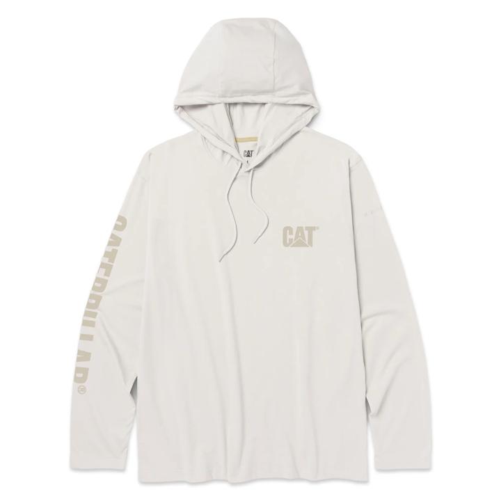 UPF Hooded Banner Long Sleeve Tee, Vanilla, dynamic