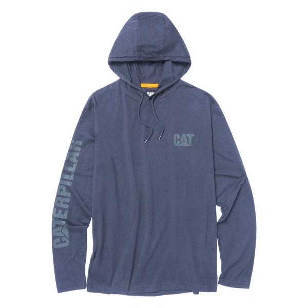 UPF Hooded Banner Long Sleeve Tee, Vintage Indigo, dynamic
