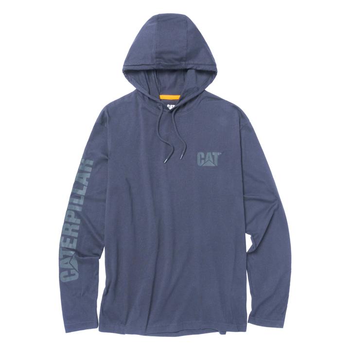 UPF Hooded Banner Long Sleeve Tee, Vintage Indigo, dynamic
