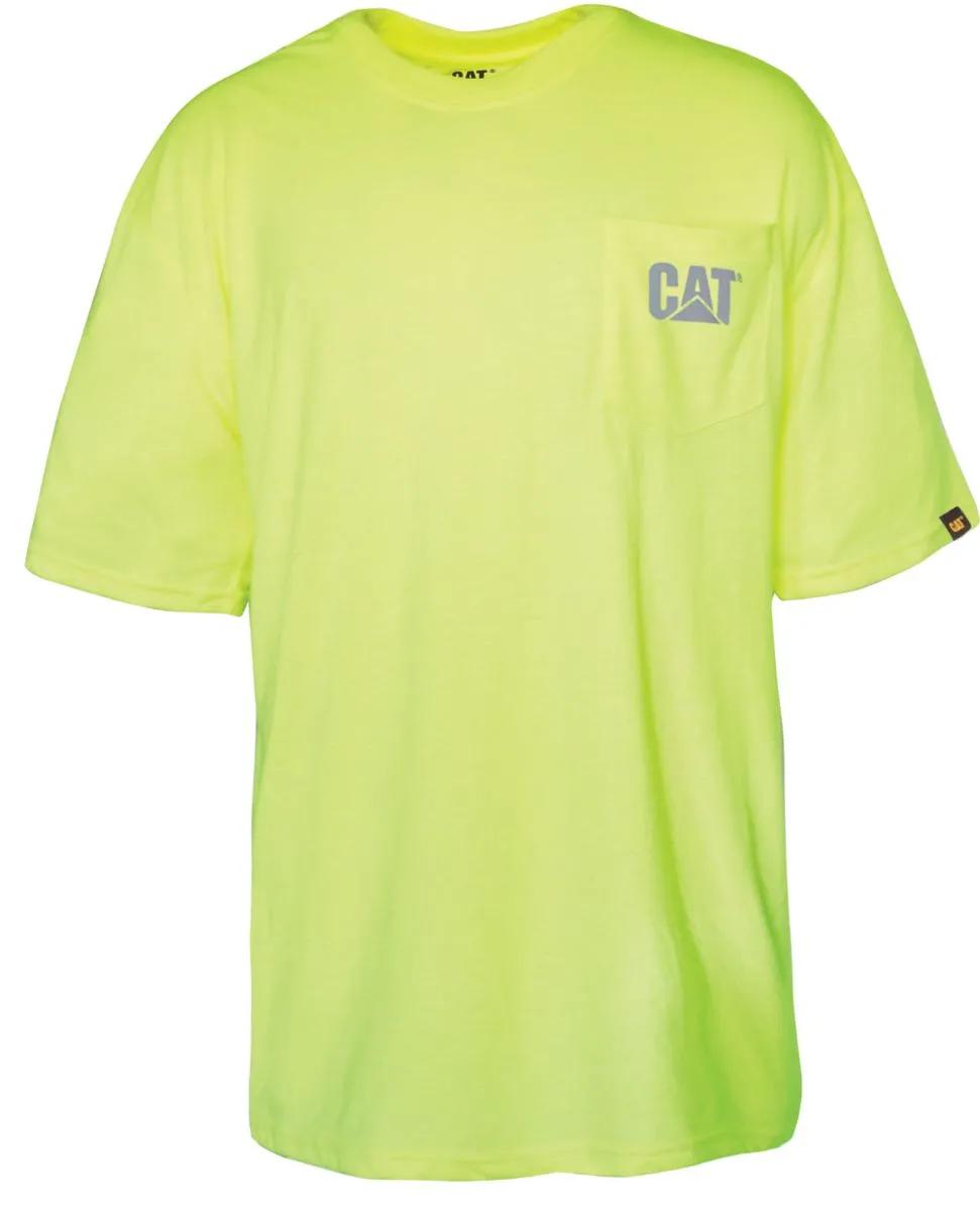 Hi-Vis Trademark Pocket Tee, Mens Yellow, dynamic 1