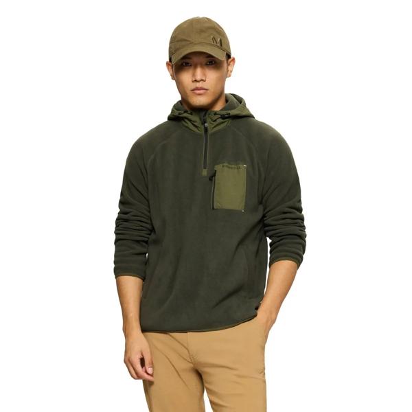 1/4 Zip Hooded Fleece, Beluga, dynamic