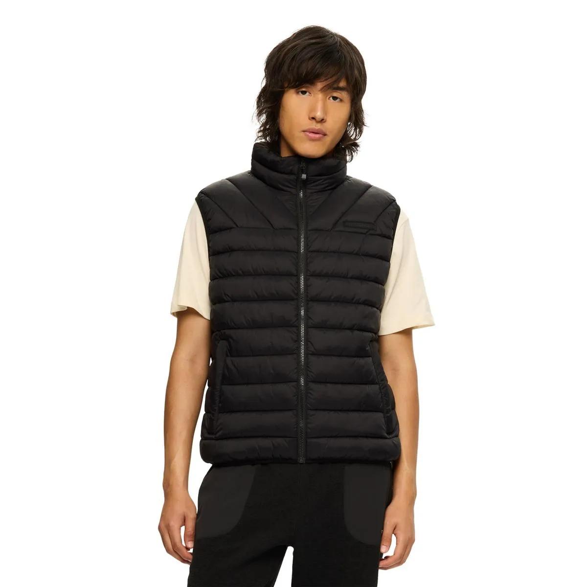 Kane Super Lightweight Packable Puffer Vest, Black, dynamic 1