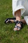 Mega Z/1 Wide-Strap Classic Sandal - Limited Edition, Black + White Cow, dynamic 2