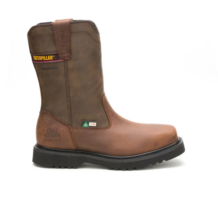 Hudson Pull-On Waterproof Steel Toe CSA Work Boot, Brown, dynamic