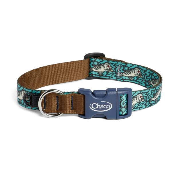 Chaco x Inked Traveler Dog Collar, Skulls, dynamic