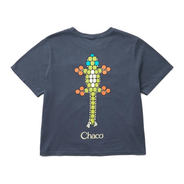 Boxy Logo Tee, Beaded Gecko - Washed Navy, dynamic