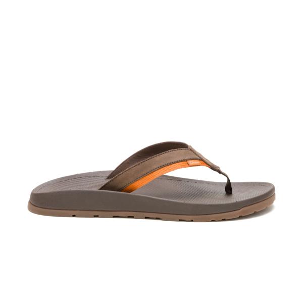 Lowdown Leather Flip Flop, Coffee, dynamic