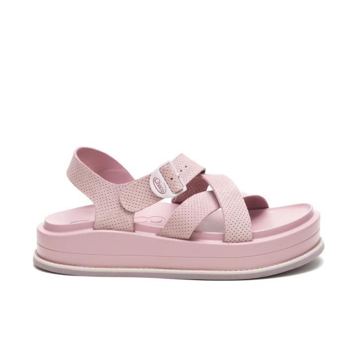 Townes Suede Midform Sandal, Rose Quartz, dynamic