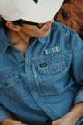Chaco x Wrangler Long Sleeve Shirt, Mid Wash Denim, dynamic 6