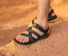 Banded Z/Cloud Sandal, Solid Black, dynamic 6