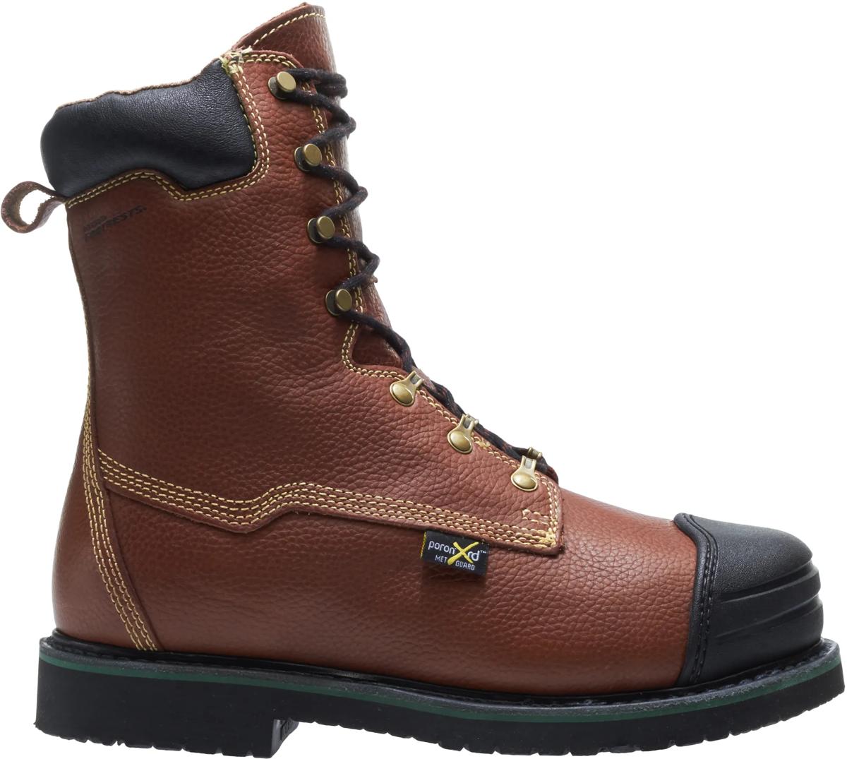 FootRests&reg; Massena High Heat Resistant Metatarsal Guard Composite Toe 10" Work Boot, Brown, dynamic 1