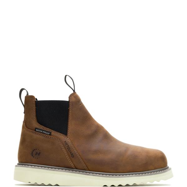 Forgewedge Chelsea Waterproof Steel Toe Electrical Hazard Metguard Work Boot, Sudan Brown, dynamic