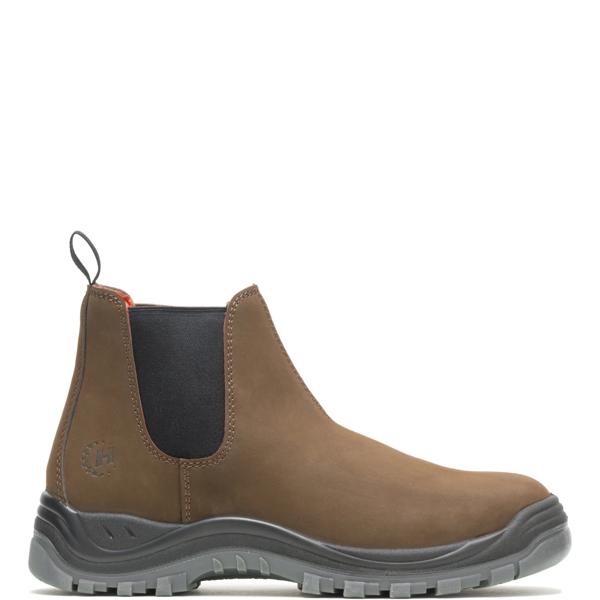 Knox Direct Attach Steel Toe Slip On Work Boot, Brown, dynamic