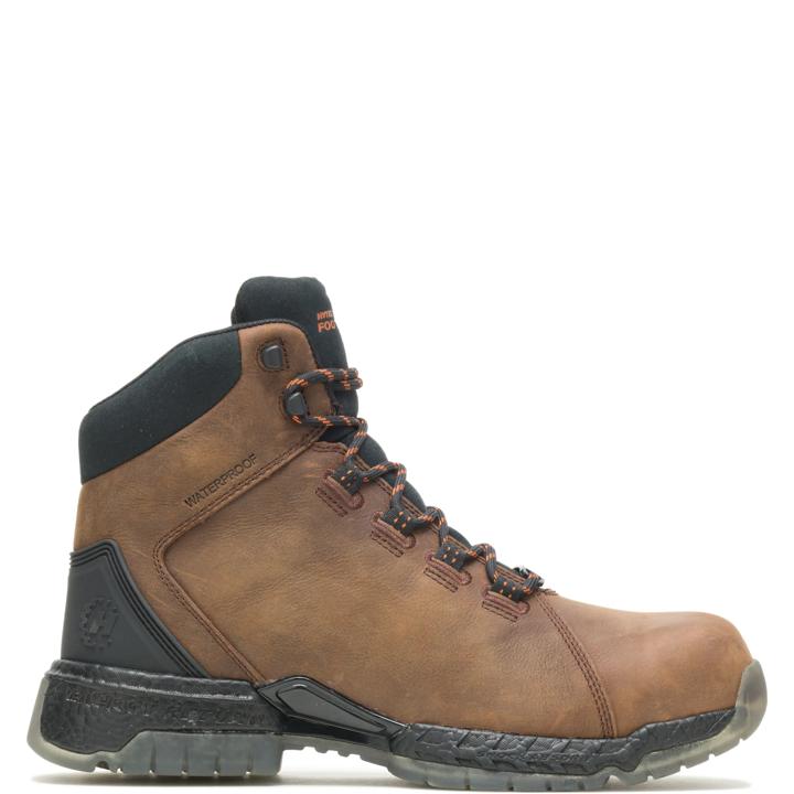 FootRests&reg; 2.0 Rebound Waterproof Nano Toe 6" Hiker, Brown, dynamic