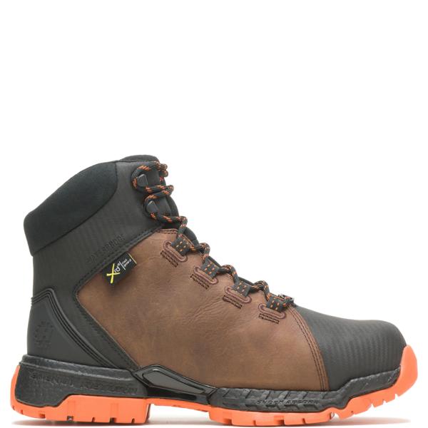 FootRests&reg; 2.0 Rebound Waterproof Metatarsal Guard Nano Toe 6" Hiker, Brown, dynamic