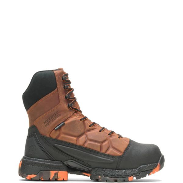 FootRests&reg; 2.0 Trio Waterproof Metatarsal Guard Nano Toe 8" Boot, Brown, dynamic