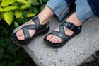 Mega Z/1 Wide-Strap Classic Sandal - Limited Edition, Folk Flower Navy, dynamic 2