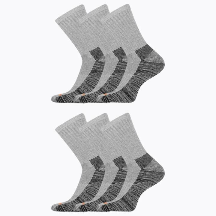 Work Crew Sock 6 Pack, Grey Heather, dynamic