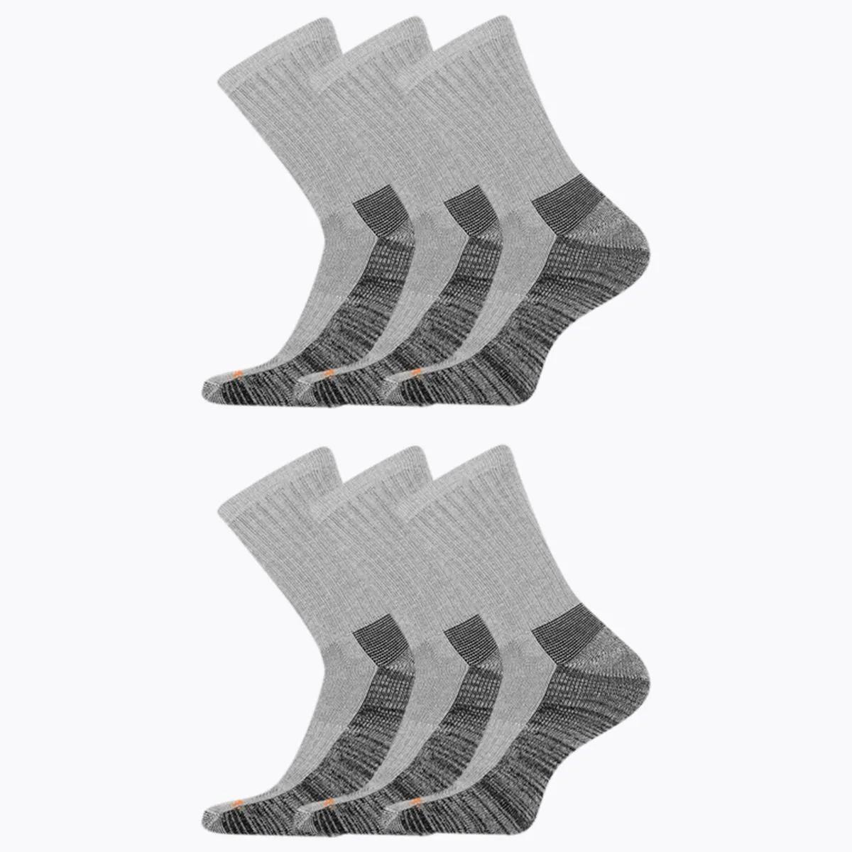 Work Crew Sock 6 Pack, Grey Heather, dynamic 1