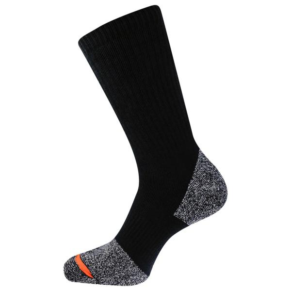 Cotton Safety Toe Boot Crew Sock, Black, dynamic