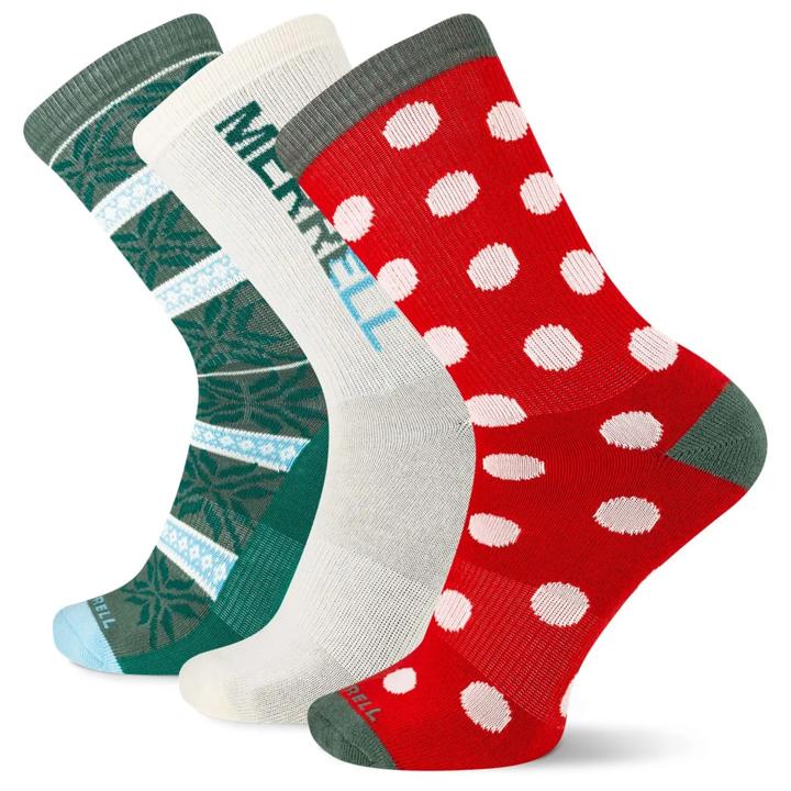 Holiday Crew 3 Pack Sock, Cream Assorted, dynamic