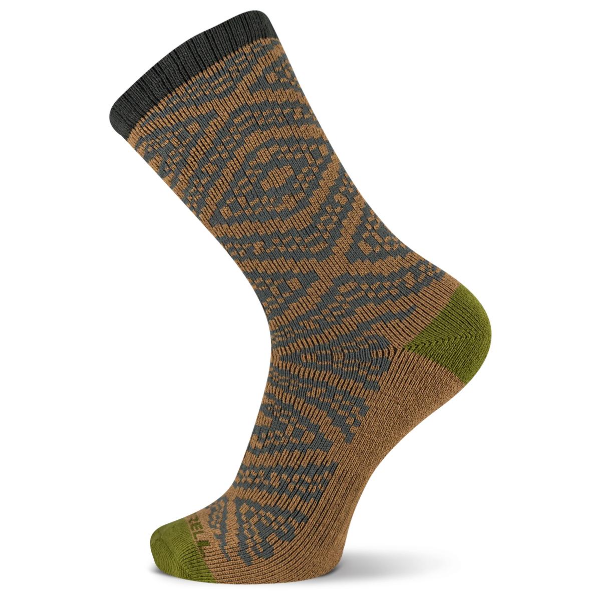 Brushed Crew Sock, Brown, dynamic 1