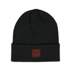 Gannet Hat With Leather Patch, Black, dynamic 1