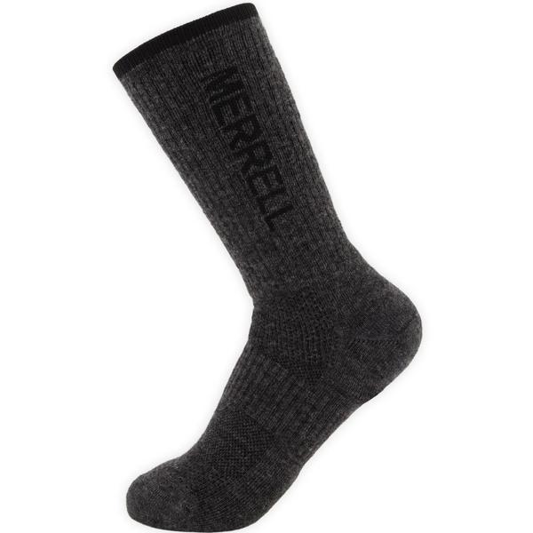 Premium Wool Trail Crew Socks, Charcoal Heather, dynamic