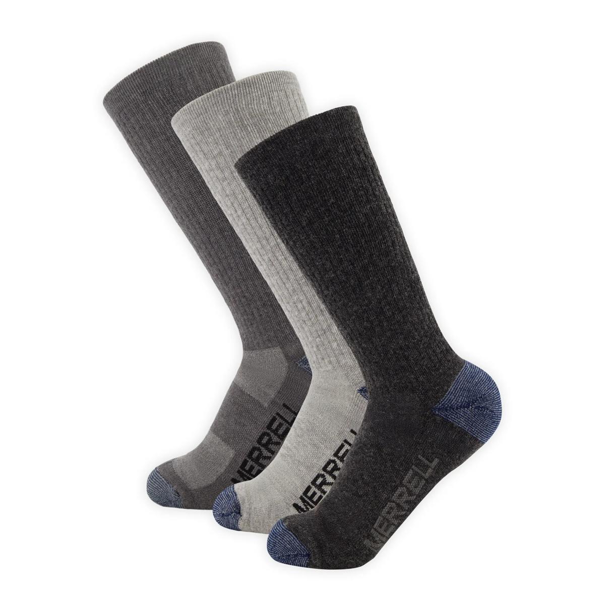 Trekker Outdoor Crew Socks 3 Pack, Charcoal Heather, dynamic 1