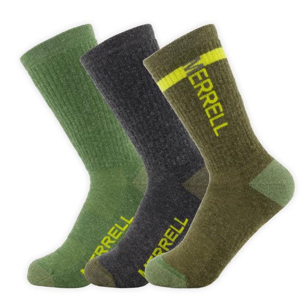Trekker Outdoor Crew Sock 3 Pack, Dark Moss, dynamic