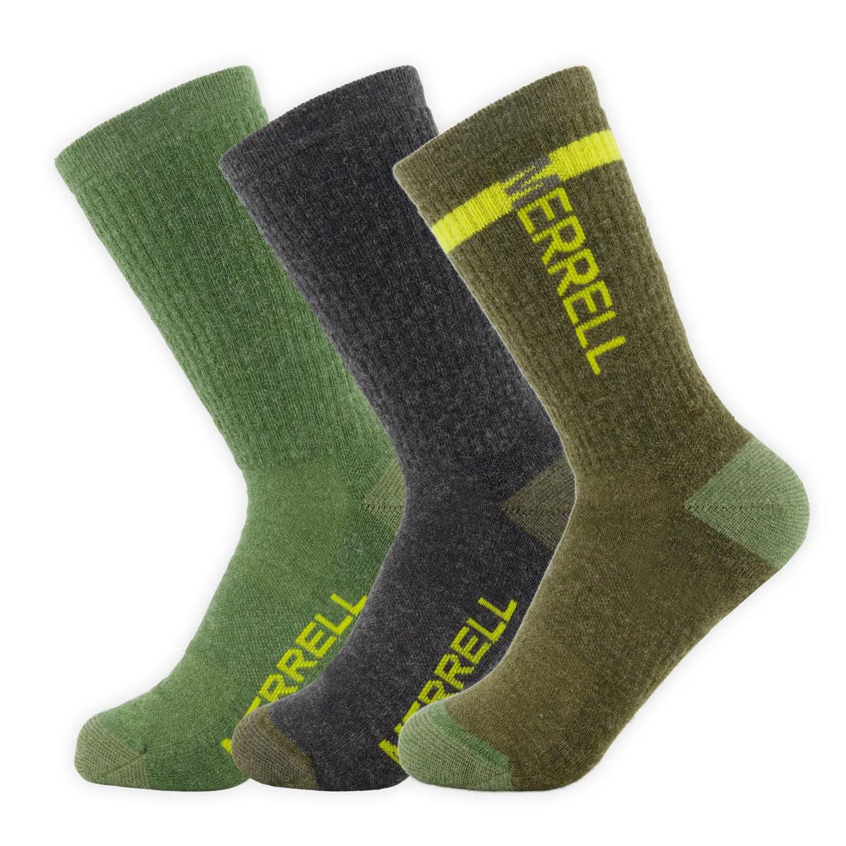 Trekker Outdoor Crew Sock 3 Pack, Dark Moss, dynamic 1