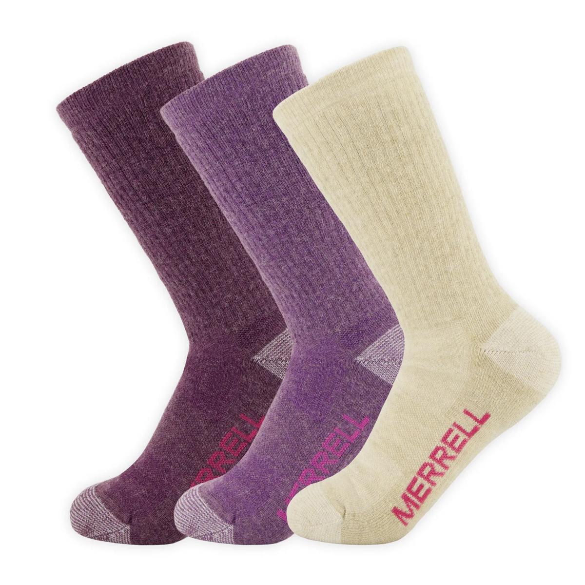 Trekker Outdoor Crew Sock 3 Pack, Grape/Rum, dynamic 1