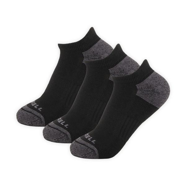 Eco Cushioned Low Cut Socks 3 Pack, Black, dynamic