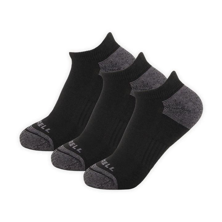 Eco Cushioned Low Cut Socks 3 Pack, Black, dynamic